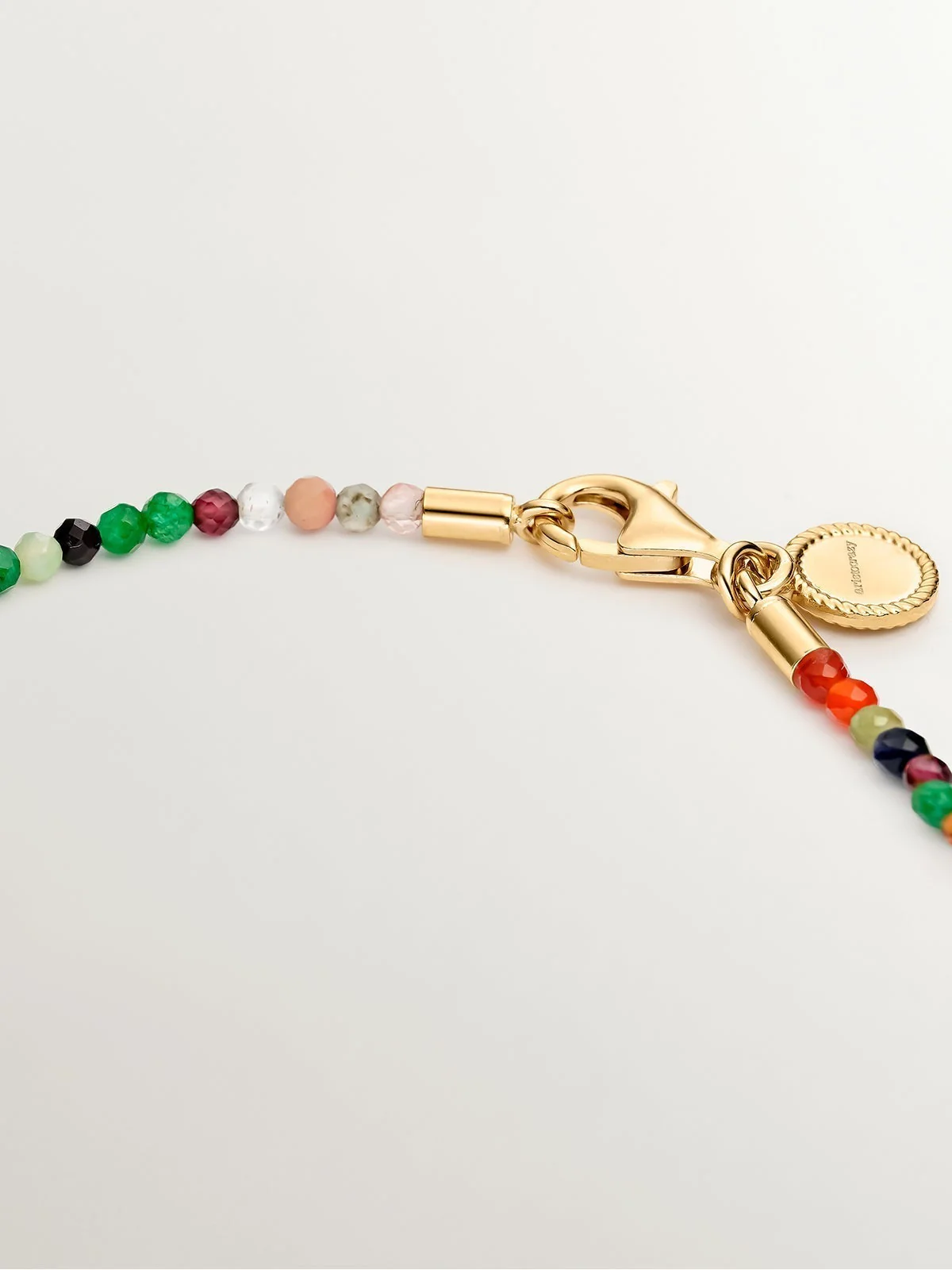Pulsera de plata 925 bañada en oro amarillo de 18K con bolitas de piedras preciosas multicolor - Image 5