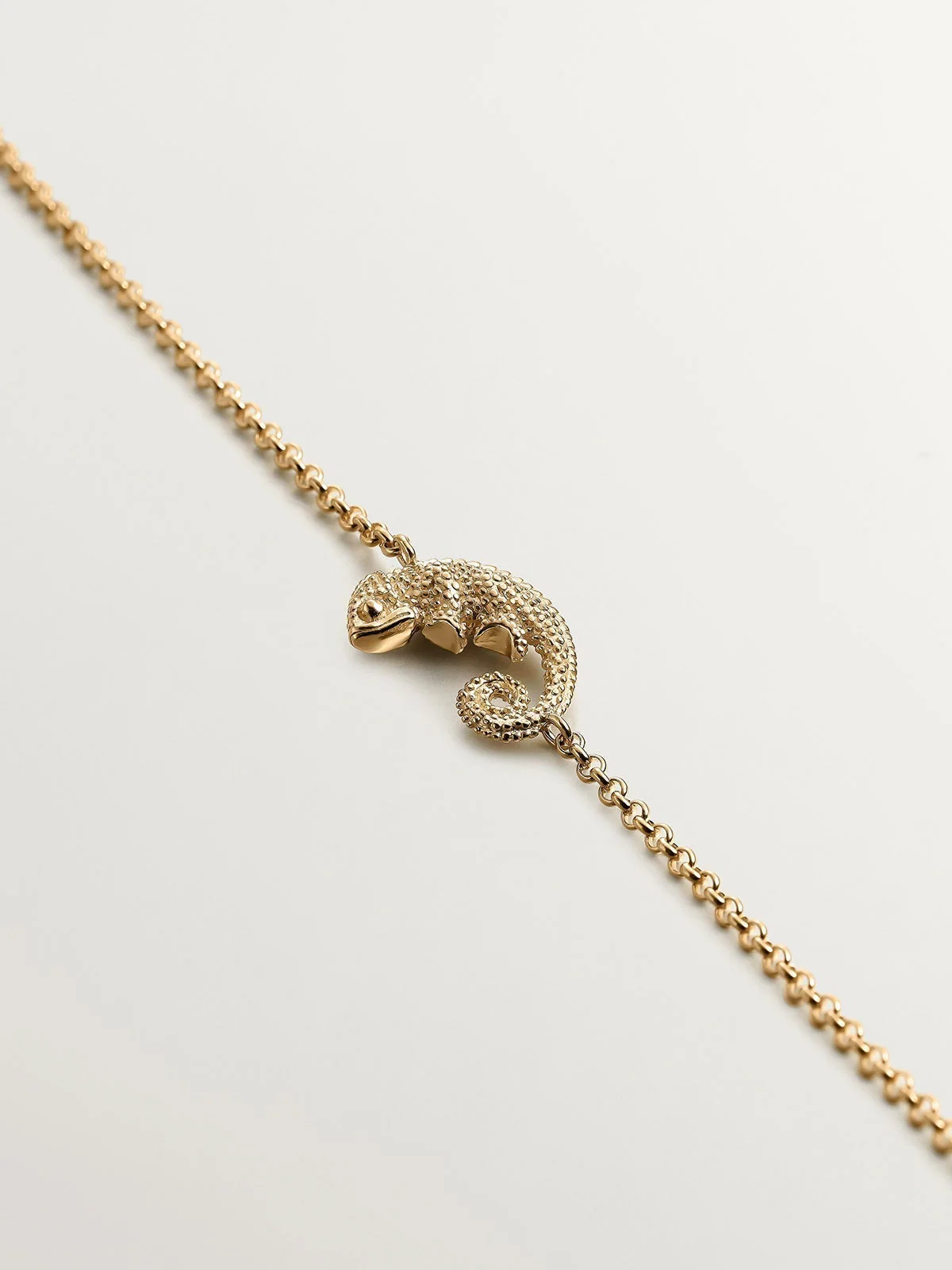 Pulsera de plata 925 bañada en oro amarillo de 18K con camaleón - Image 3