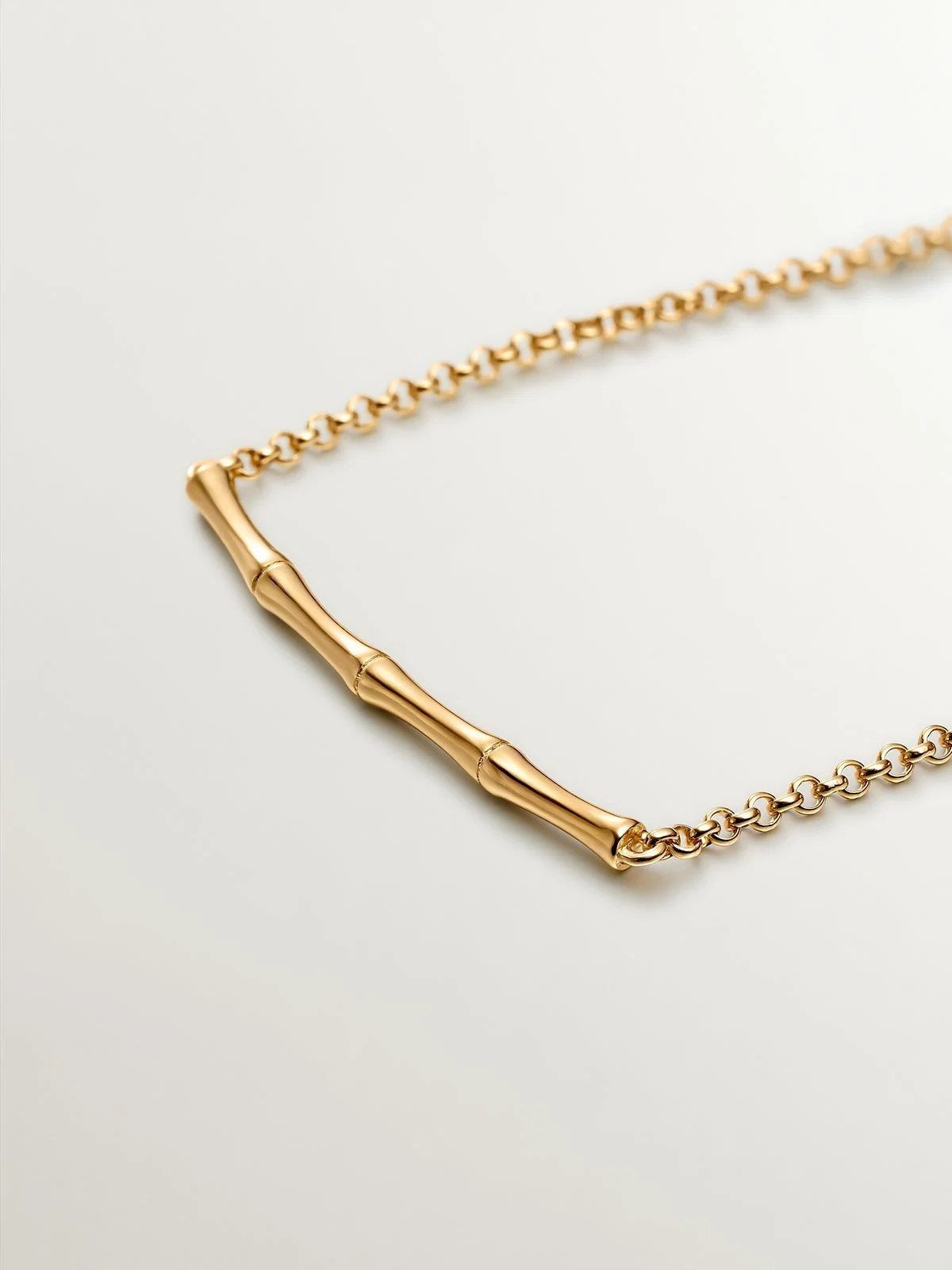 Pulsera de plata 925 bañada en oro amarillo de 18K con caña de bambú - Image 5