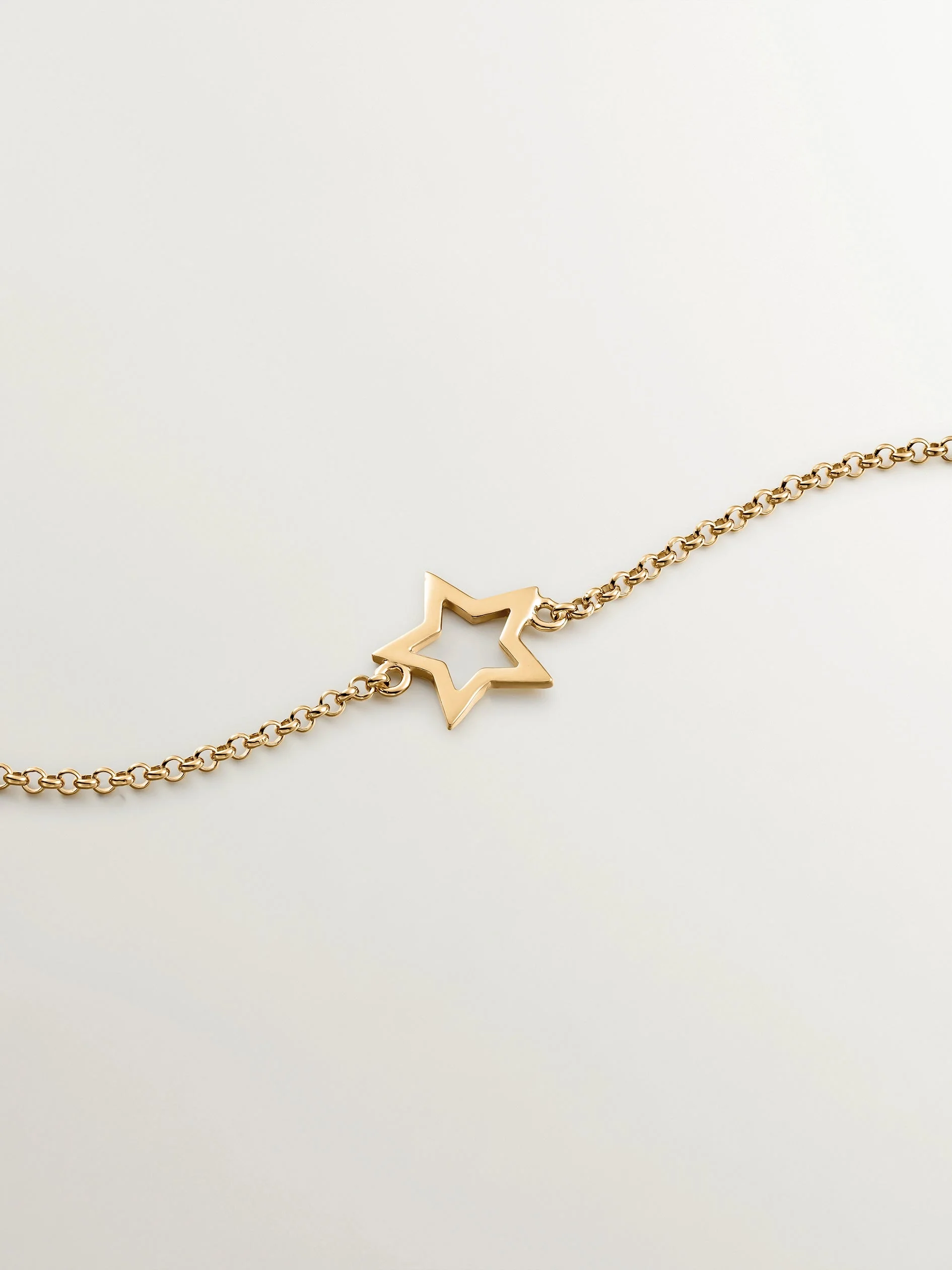 Pulsera de plata 925 bañada en oro amarillo de 18K con estrella - Image 4