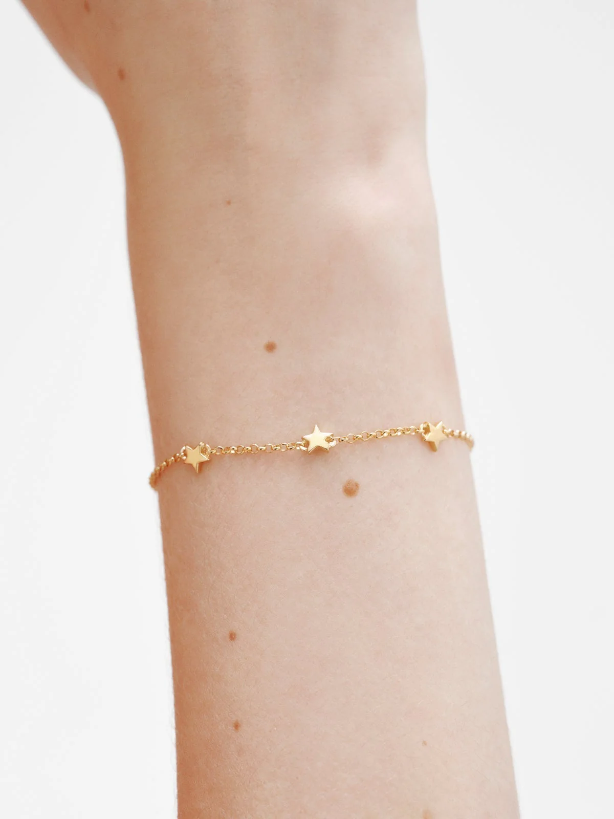 Pulsera de plata 925 bañada en oro amarillo de 18K con estrellas - Image 2
