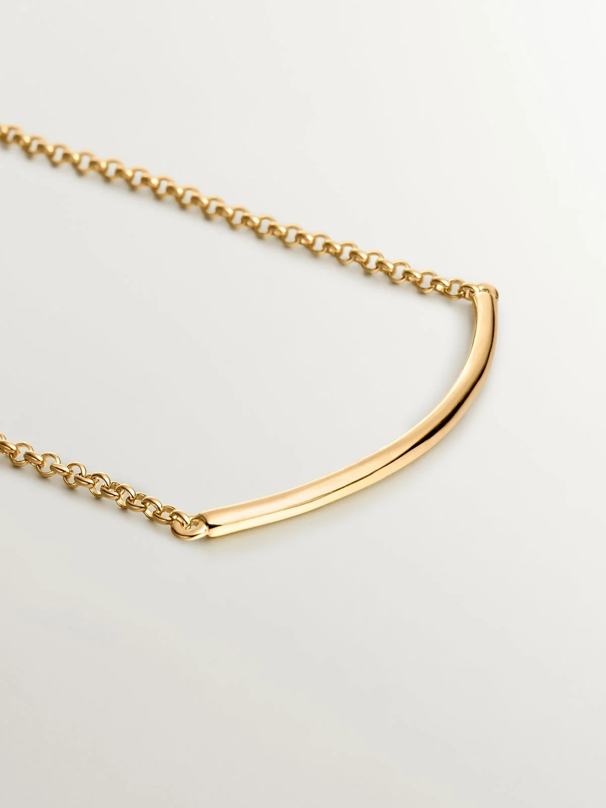 Pulsera de plata 925 bañada en oro amarillo de 18K con forma de tubo - Image 3