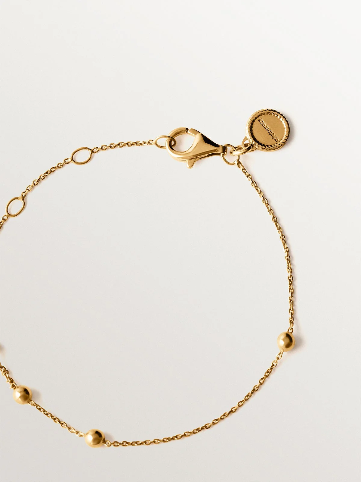Pulsera de plata 925 bañada en oro amarillo de 18K con motivo de esferas - Image 3