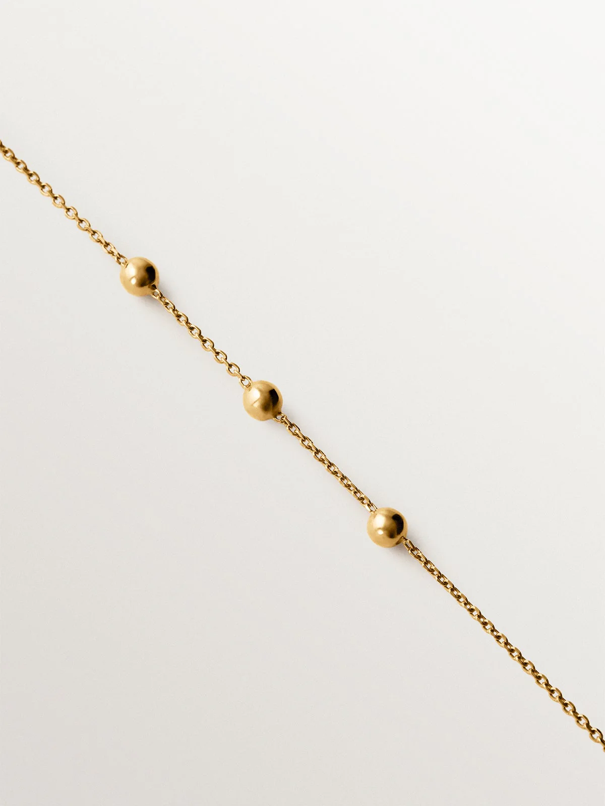 Pulsera de plata 925 bañada en oro amarillo de 18K con motivo de esferas - Image 5