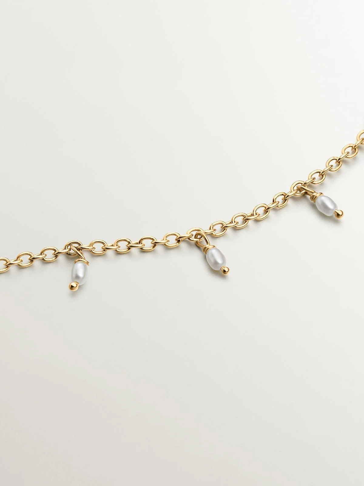 Pulsera de plata 925 bañada en oro amarillo de 18K con perlas de río y nenúfar - Image 5