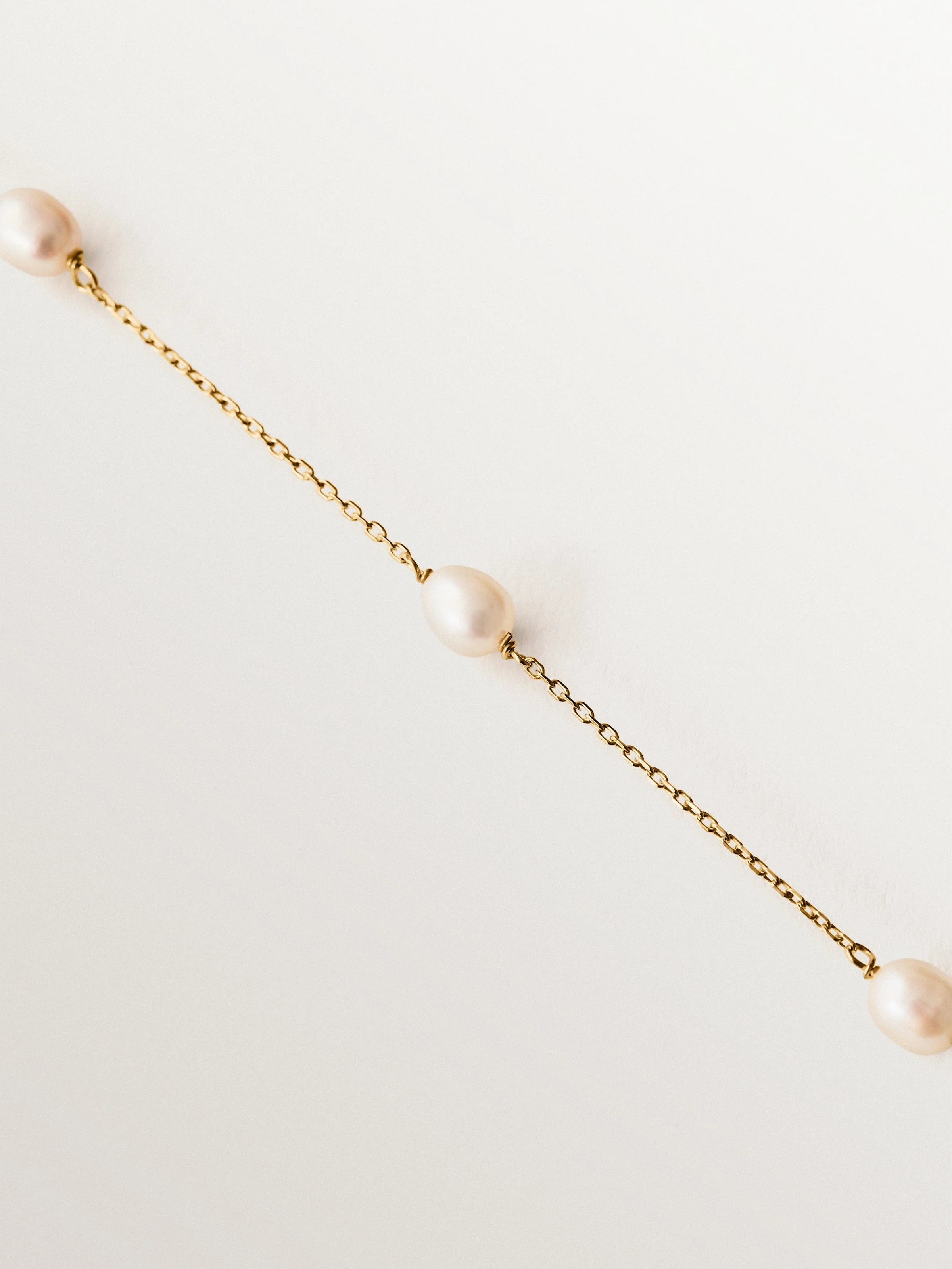 Pulsera de plata 925 bañada en oro amarillo de 18K con perlas - Image 3