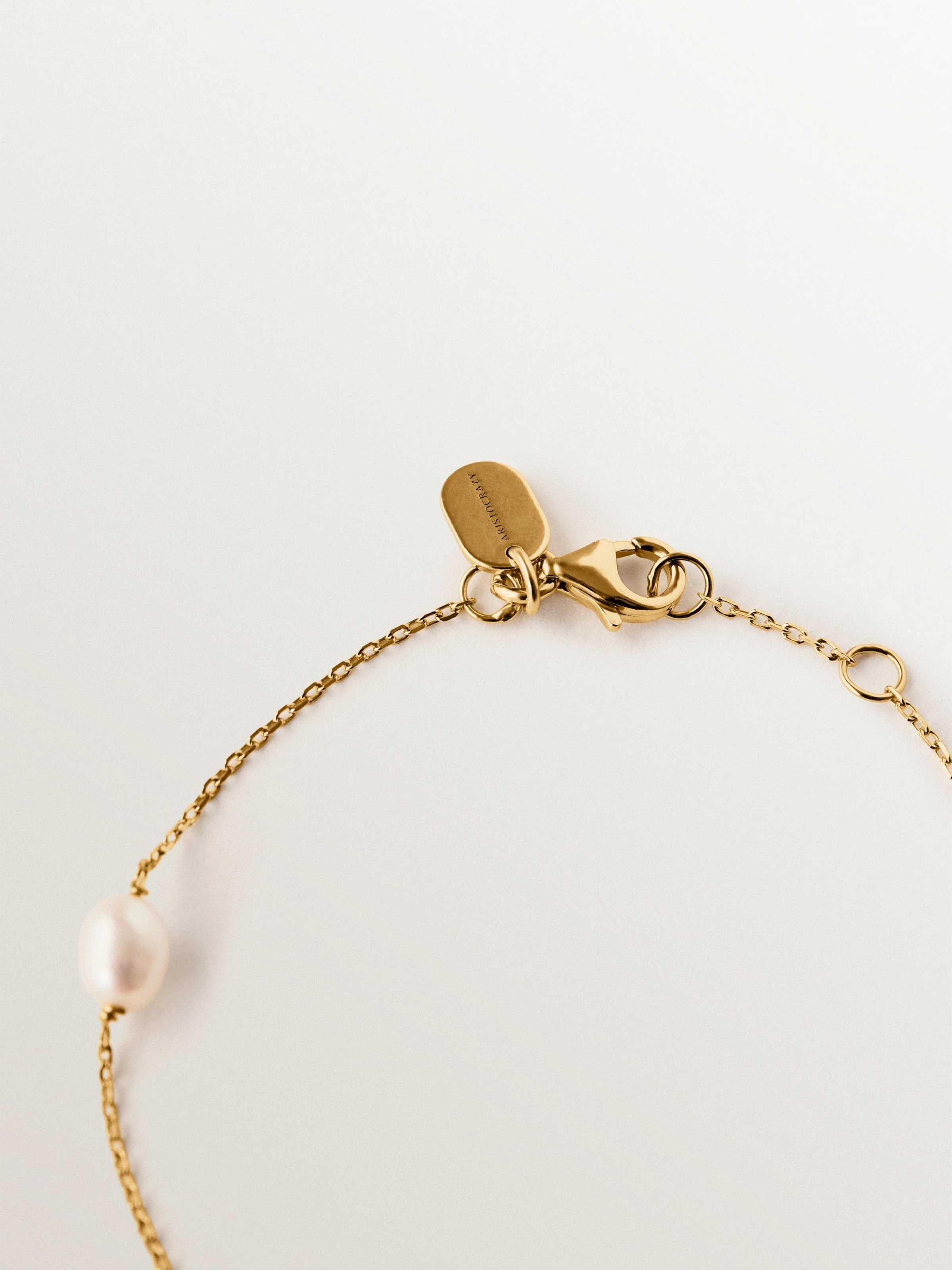 Pulsera de plata 925 bañada en oro amarillo de 18K con perlas - Image 5
