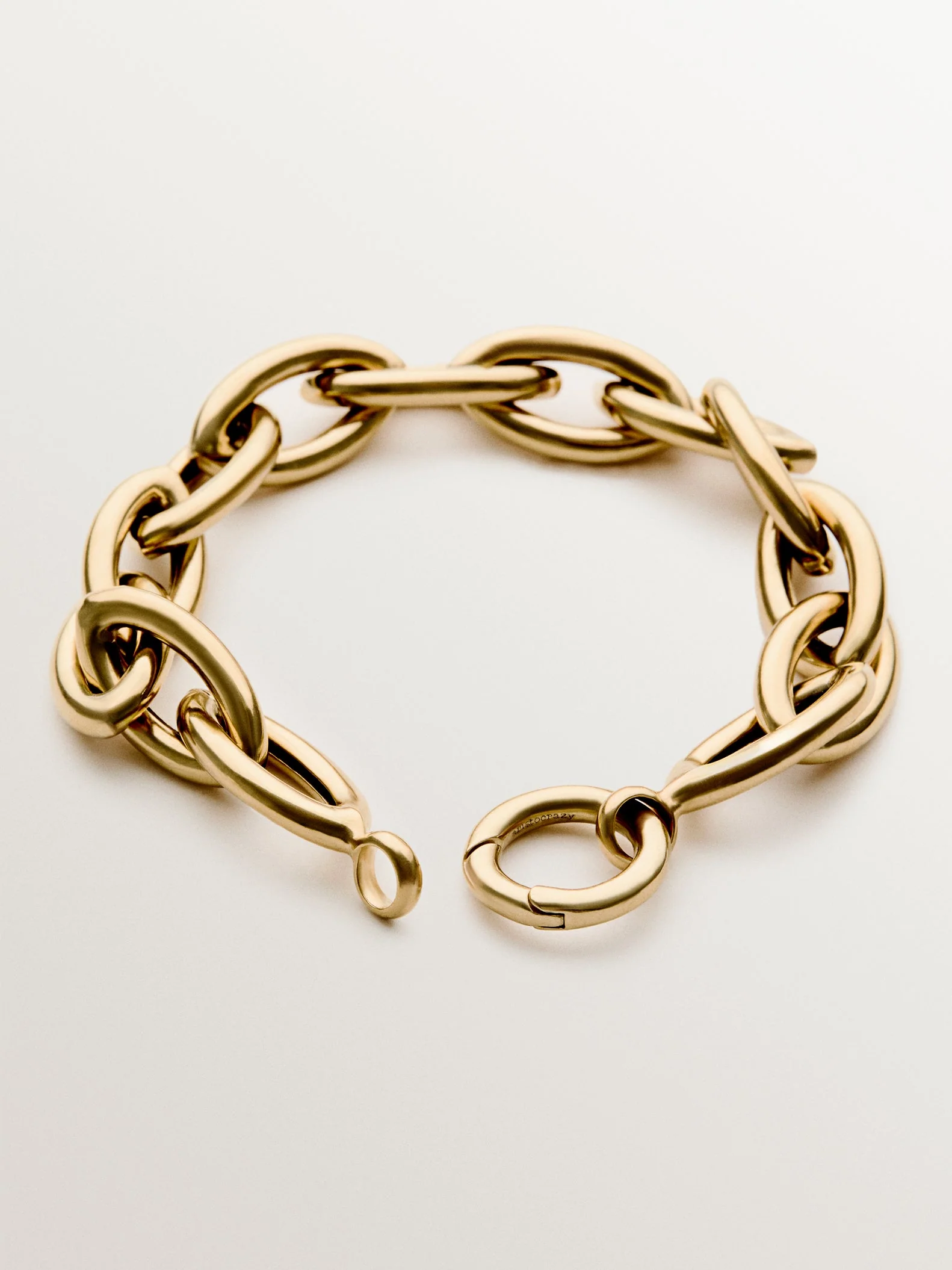 Pulsera de plata 925 bañada en oro amarillo de 18K de eslabones ovalados - Image 4