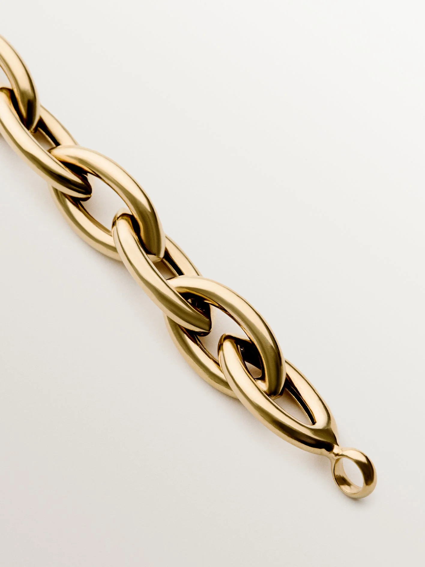 Pulsera de plata 925 bañada en oro amarillo de 18K de eslabones ovalados - Image 7