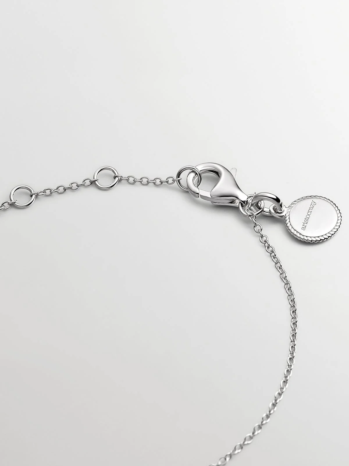 Pulsera de plata 925 con círculo de espinelas negras - Image 7