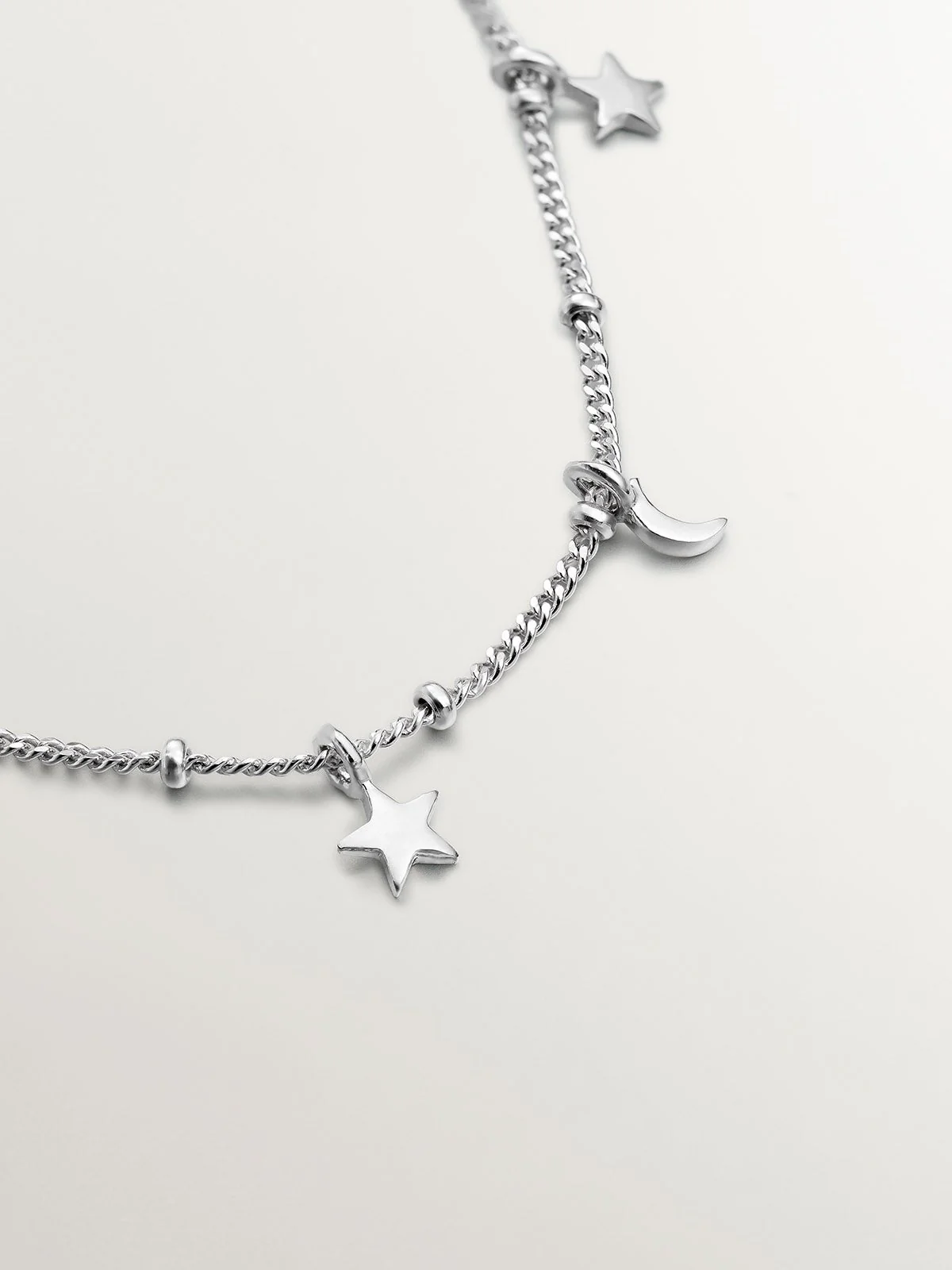 Pulsera de plata 925 con lunas y estrellas - Image 3