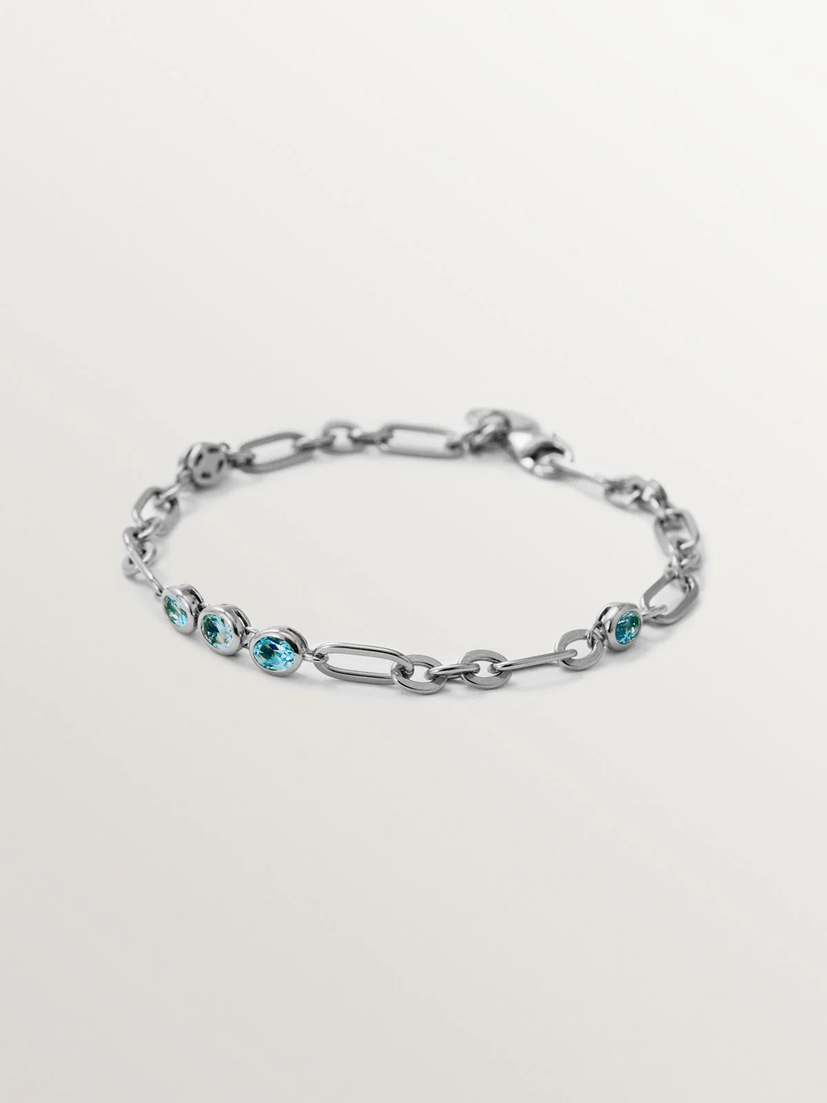 Pulsera de plata 925 con topacios azul sky