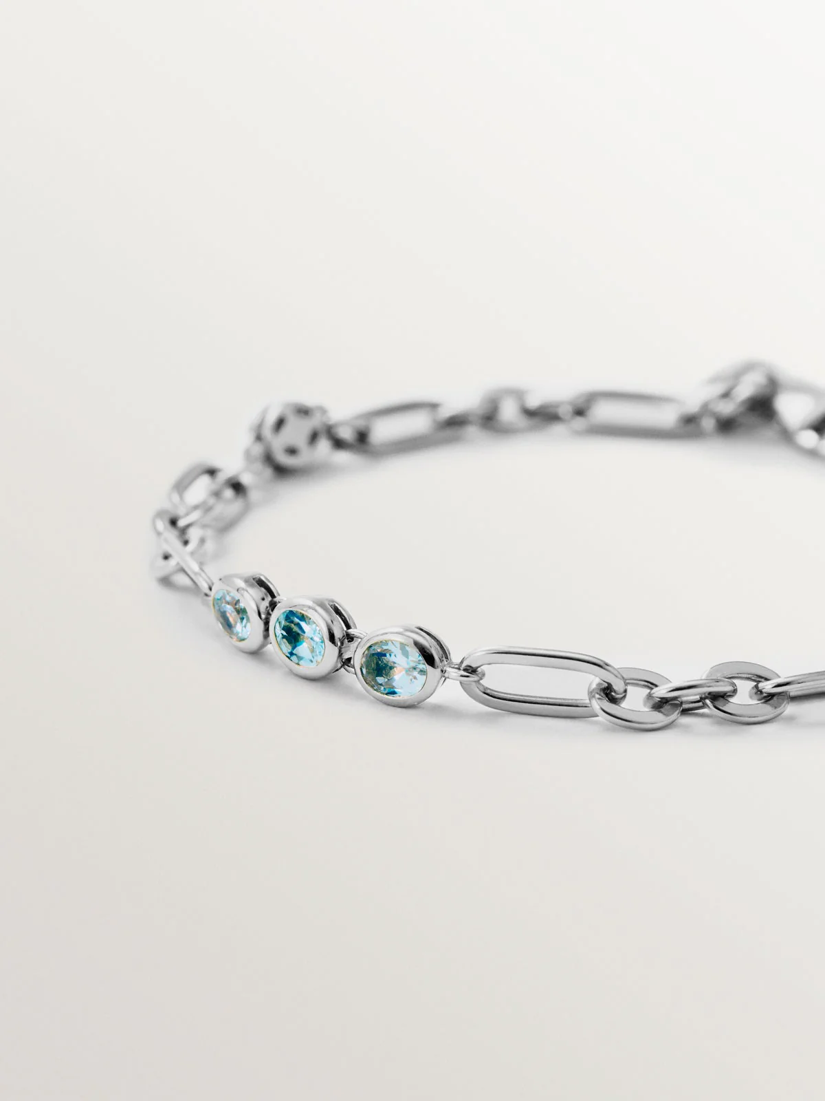 Pulsera de plata 925 con topacios azul sky - Image 3