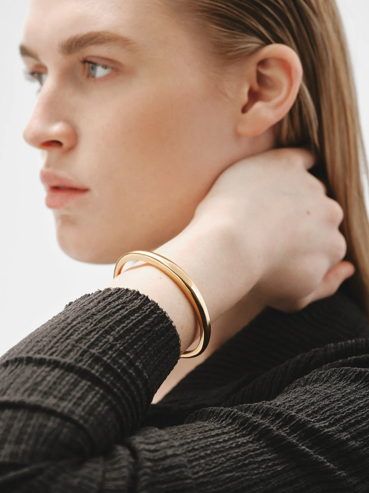 Pulsera rígida de plata 925 bañada en oro amarillo de 18K - Image 4