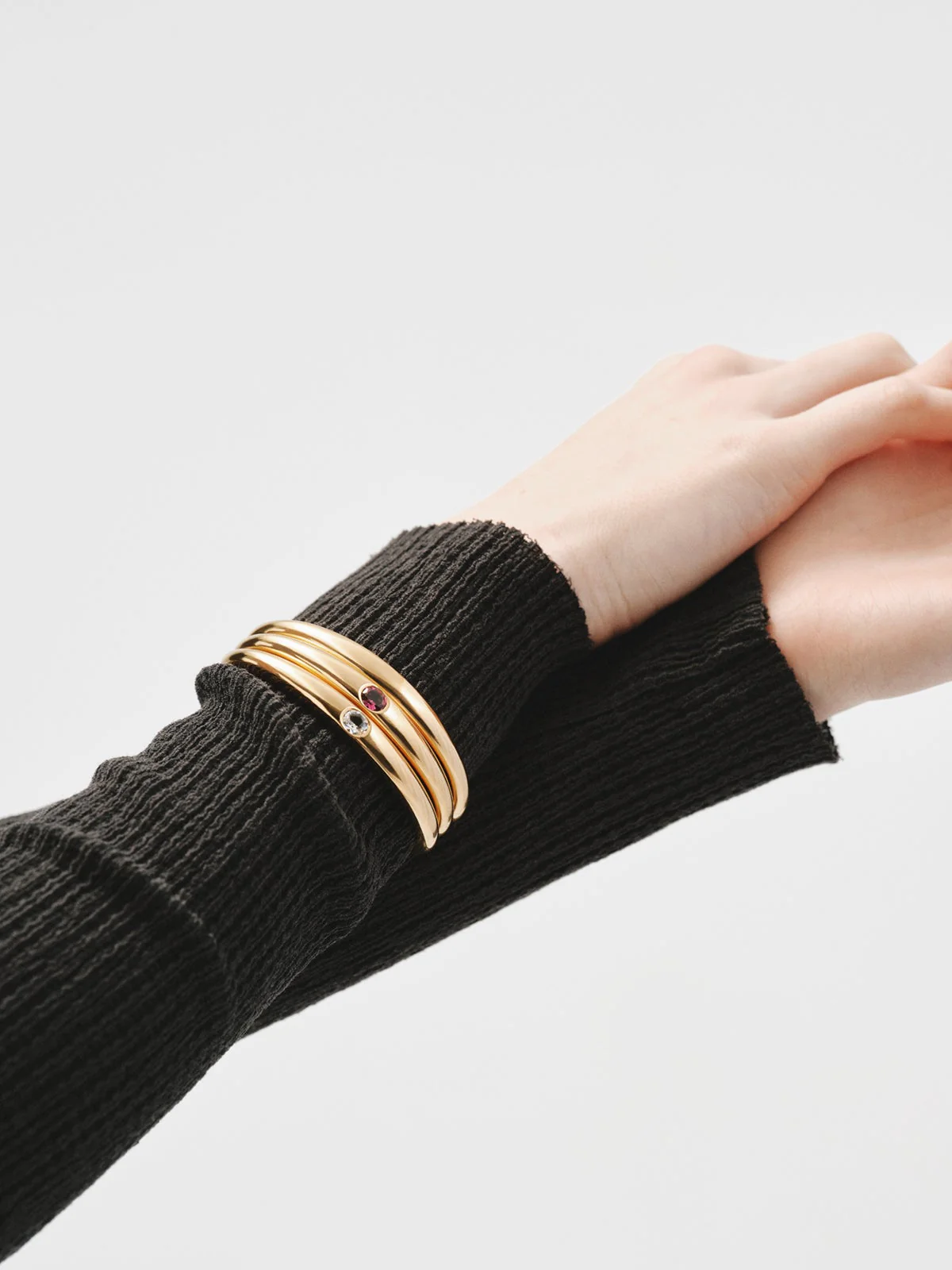Pulsera rígida de plata 925 bañada en oro amarillo de 18K - Image 6