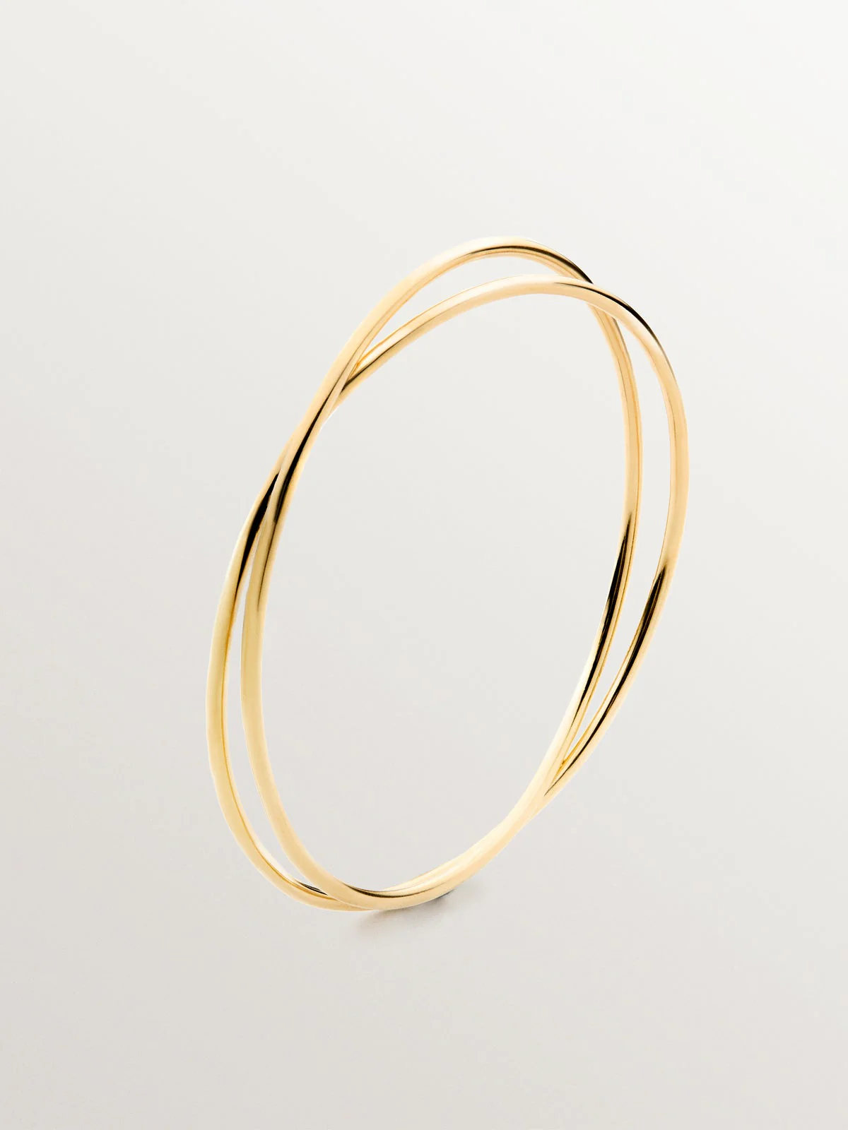 Pulsera rígida estilo semanario de plata 925 bañada en oro amarillo de 18K. - Image 3