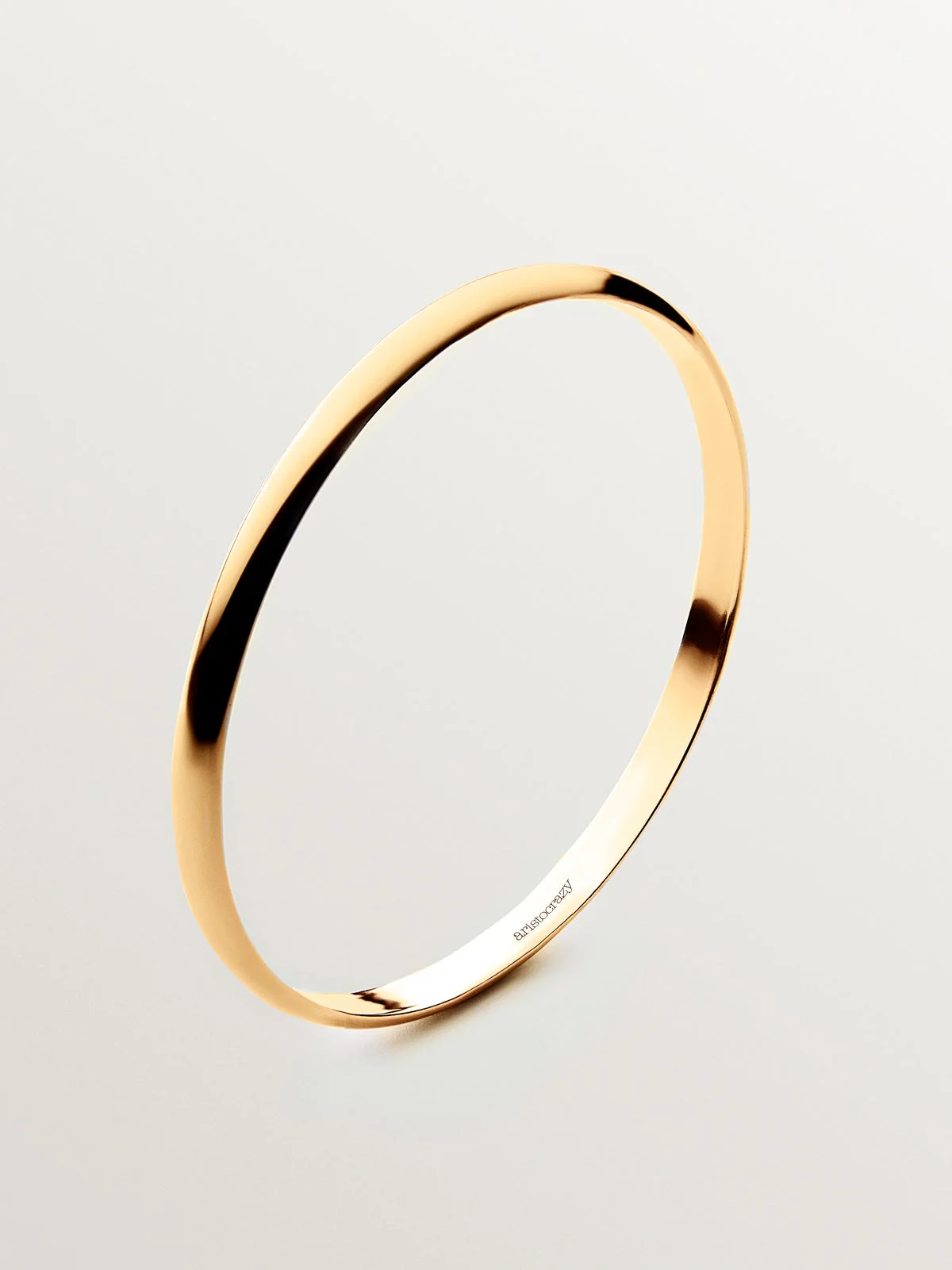 Pulsera rígida estilo semanario de plata 925 bañada en oro amarillo de 18K. - Image 3