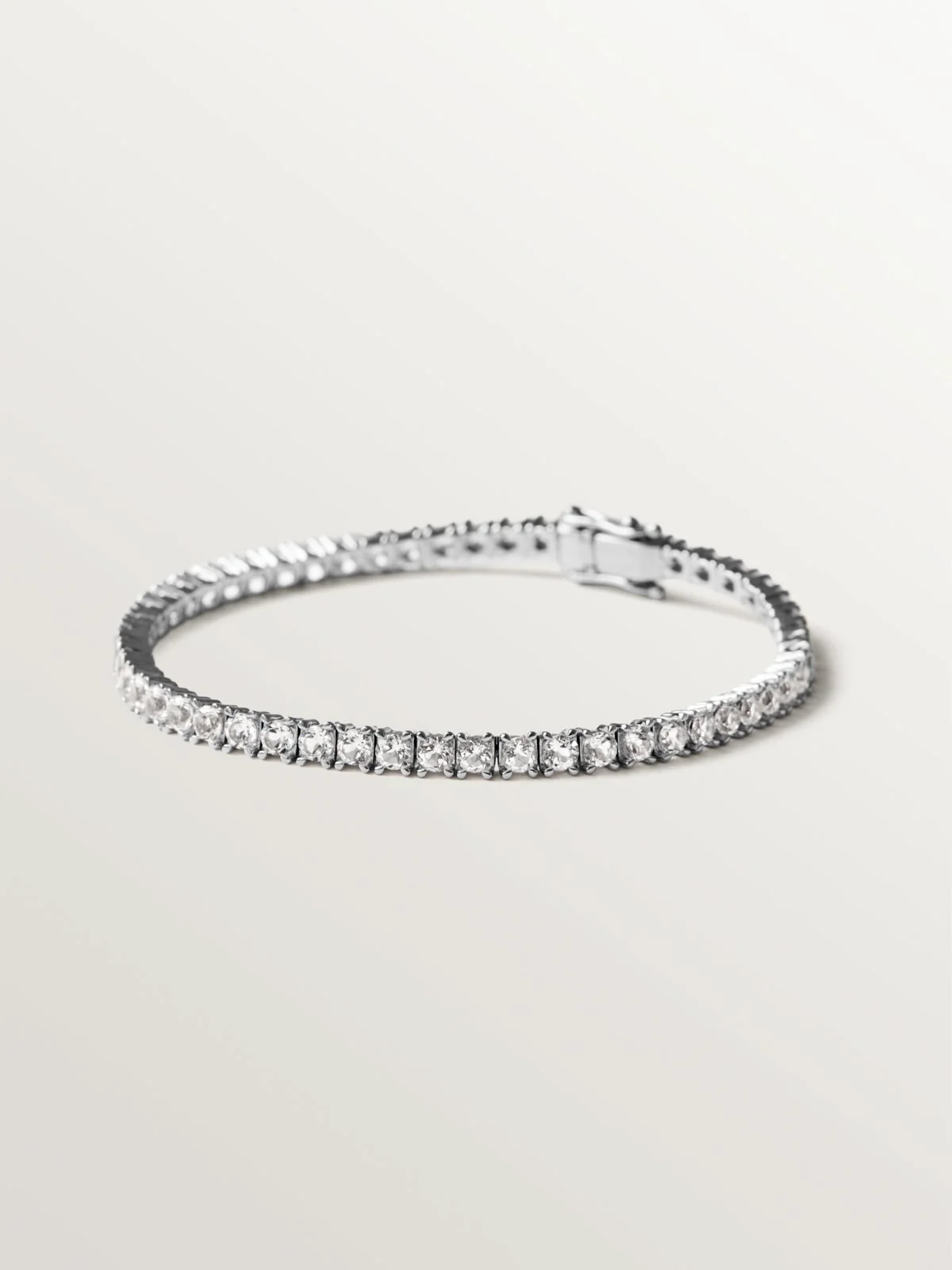 Pulsera rivière de plata 925 con topacios blancos