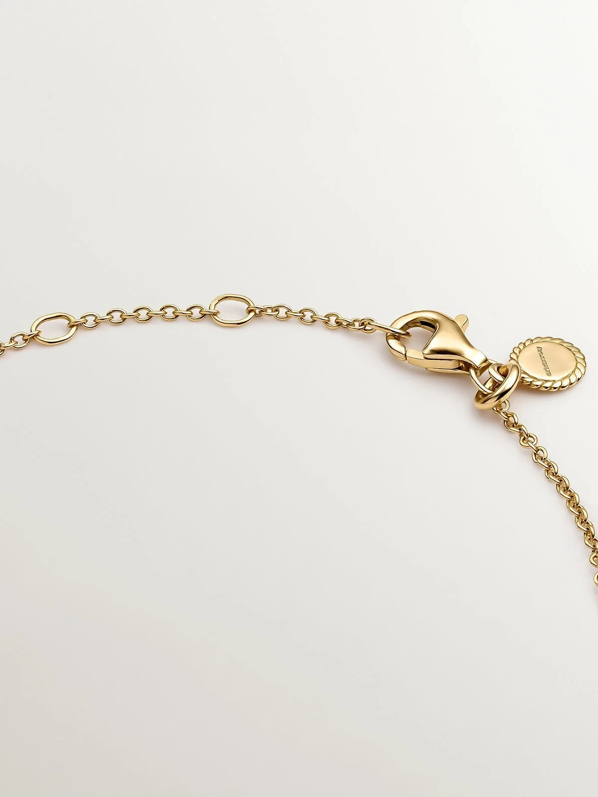 Pulsera solitario de plata 925 bañada en oro amarillo de 18K con topacio blanco - Image 7