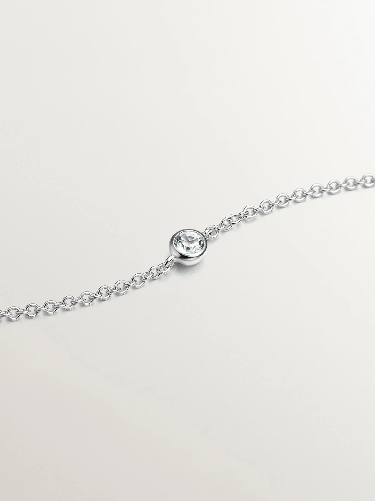 Pulsera solitario de plata 925 con topacio blanco - Image 3