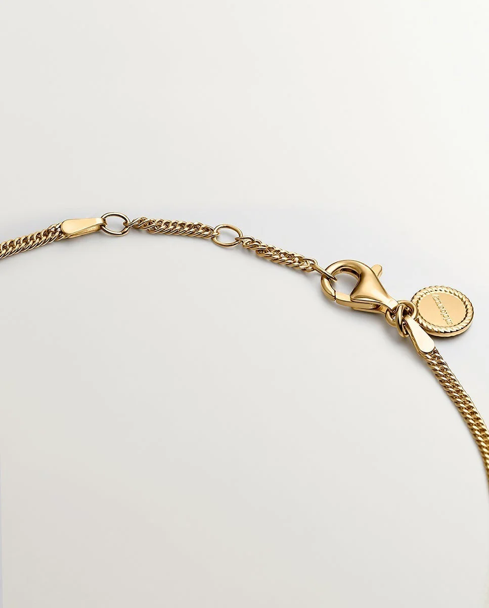 Pulsera tobillera de eslabones de plata 925 bañada en oro amarillo de 18K - Image 6