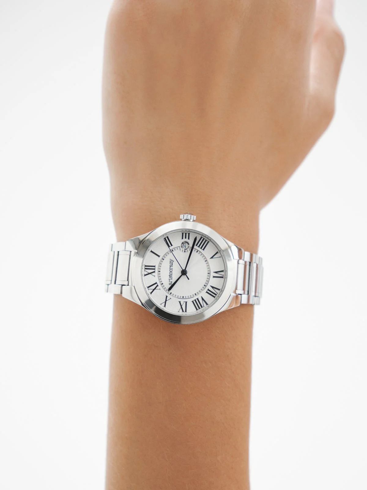 Reloj Bastille con correa de acero y esfera blanca - Image 2