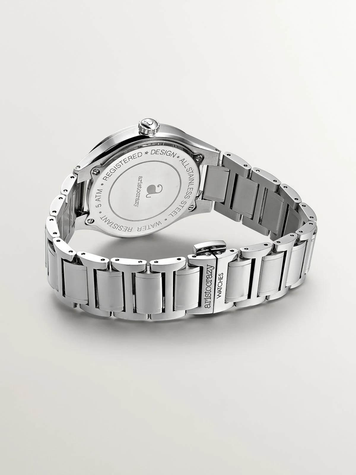 Reloj Bastille con correa de acero y esfera blanca - Image 5