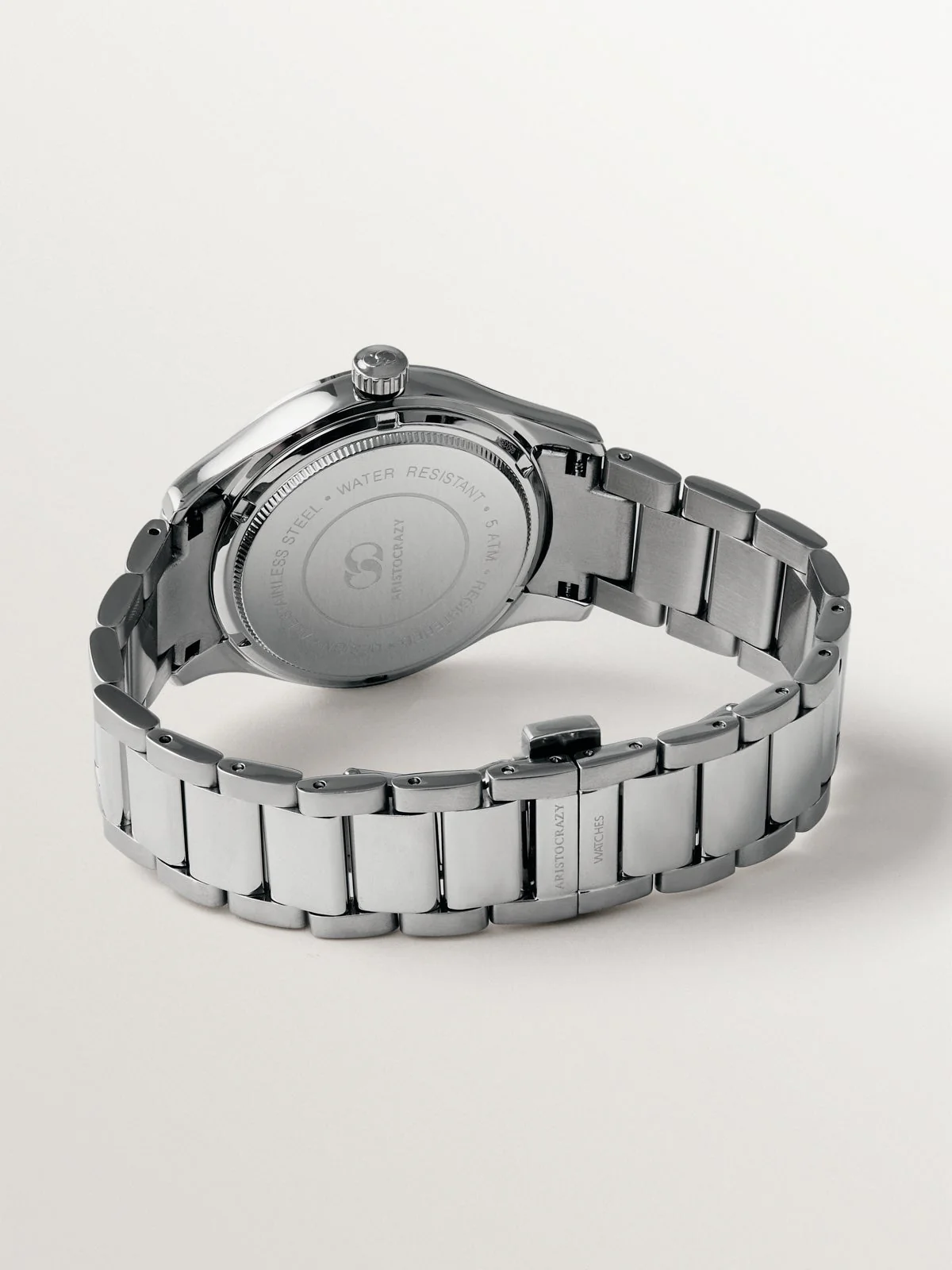Reloj Mitte con correa de acero gris y esfera blanca - Image 4