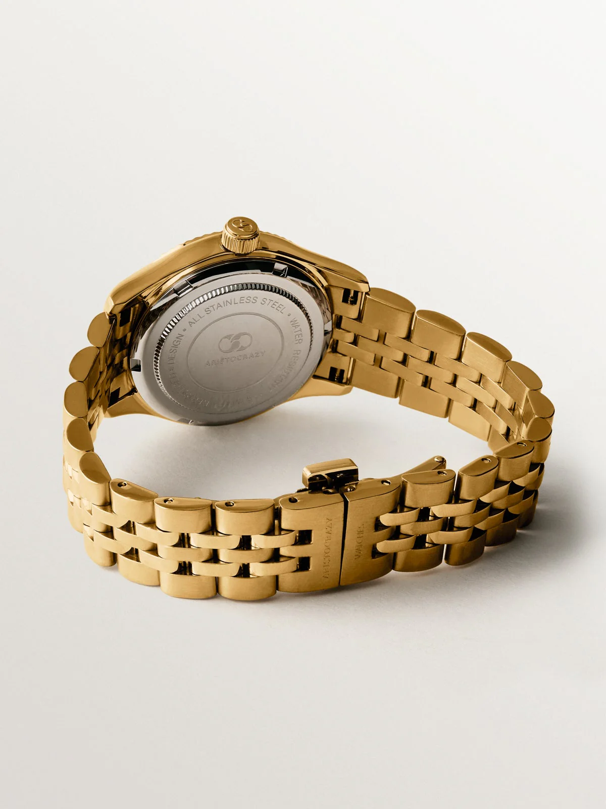 Reloj St. Barth Armis con correa de acero amarillo y esfera grisácea - Image 3