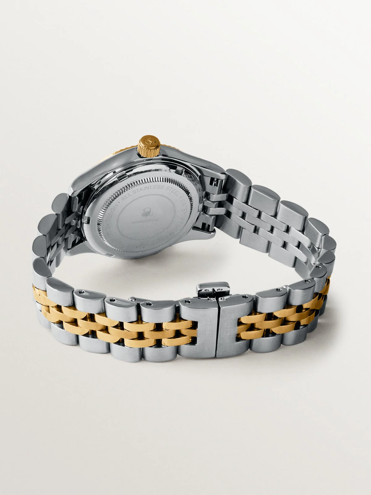 Reloj St. Barth Armis con correa de acero gris y amarillo y esfera gris - Image 5