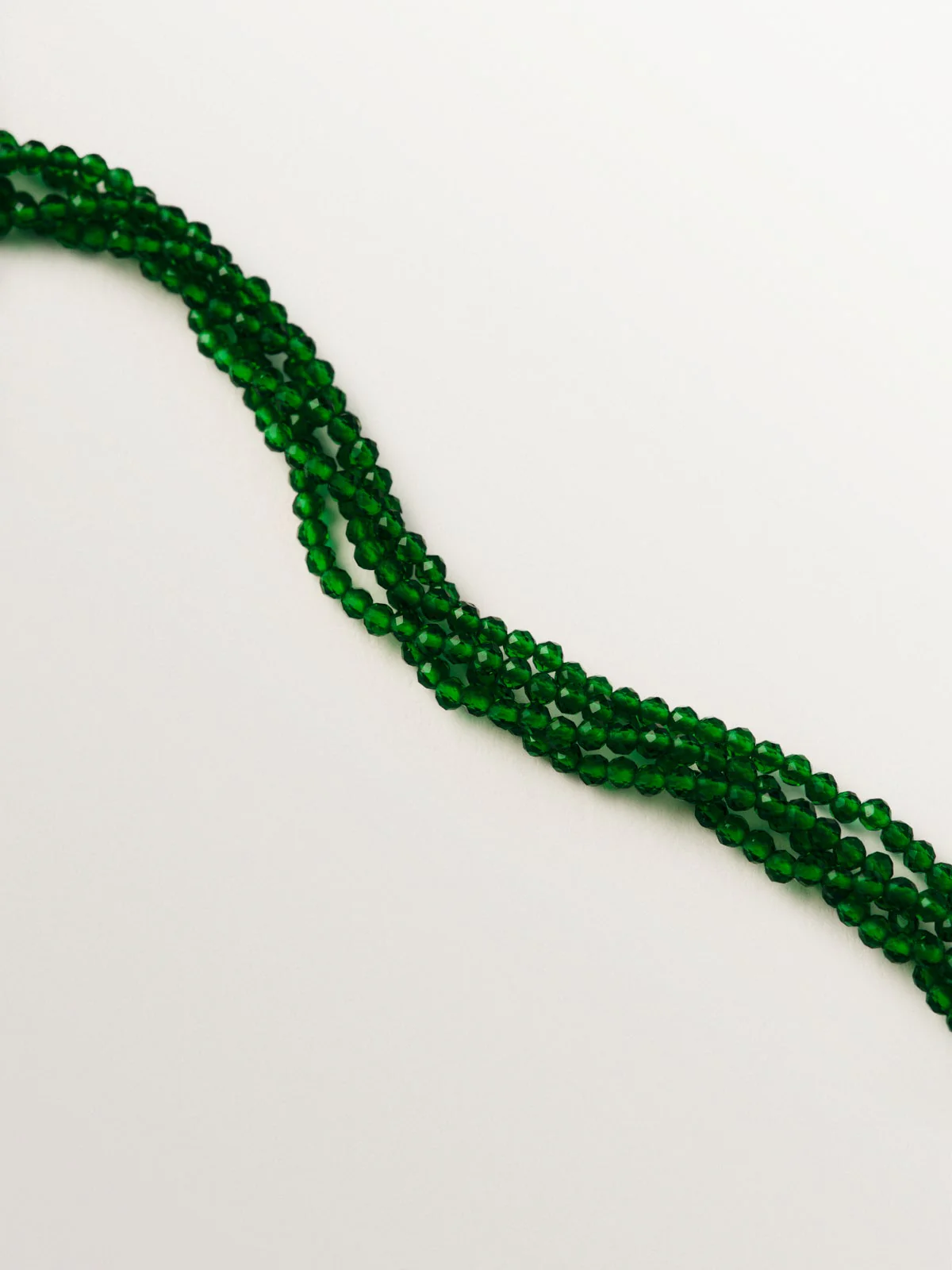 Yellow gold-plated necklace with green crystal beads and beetle shape with purple crystals - Image 5